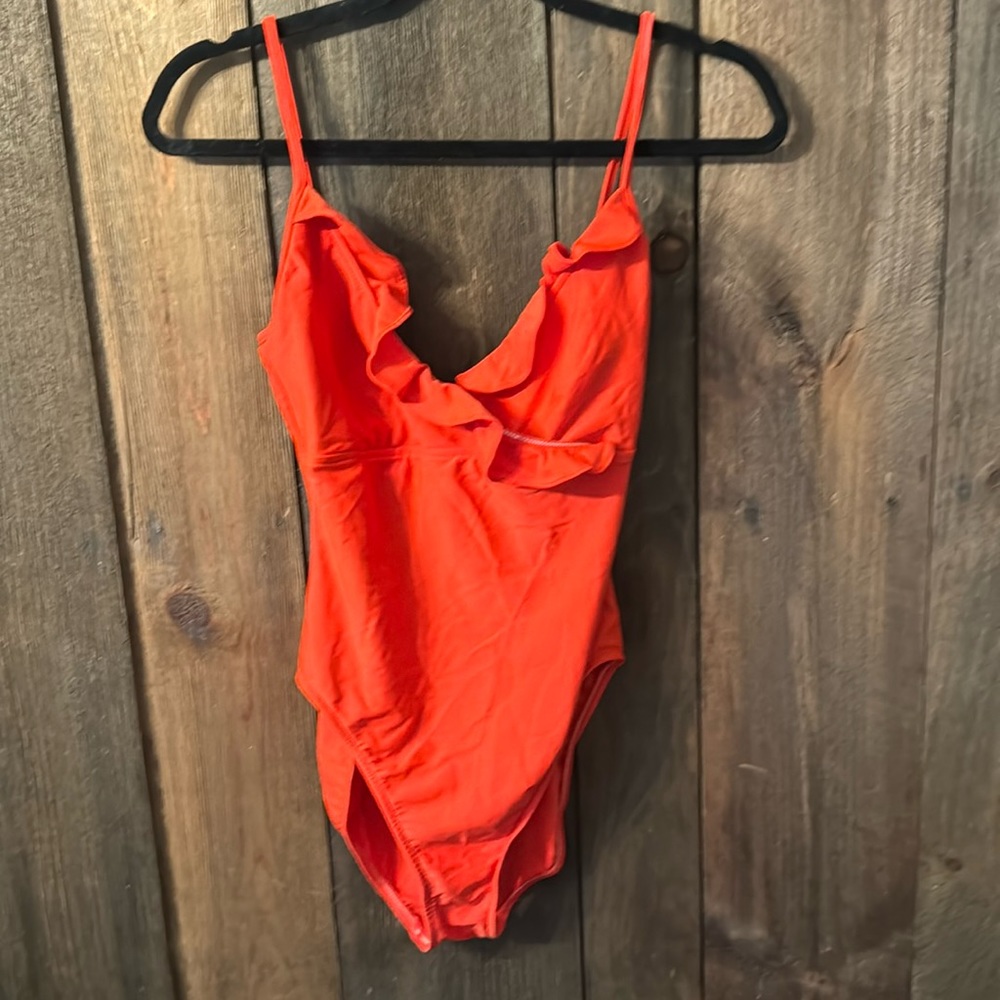 Oscar de la Renta orange/red one piece swimsuit